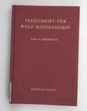 Festschrift für Wolf Middendorff zum 7...