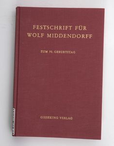 Festschrift für Wolf Middendorff zum 7...