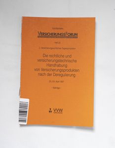 Die rechtliche und versicherungstechni...