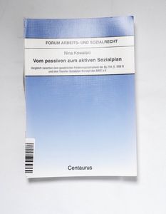 Vom passiven zum aktiven Sozialplan : ... Vom passiven zum aktiven Sozialplan : ...