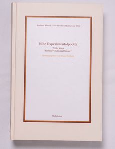 Eine Experimentalpoetik : Texte zum Be... Eine Experimentalpoetik : Texte zum Be...