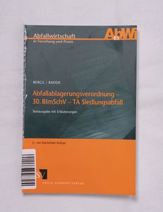 Abfallablagerungsverordnung Abfallablagerungsverordnung