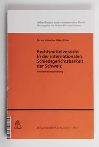 Rechtsmittelverzicht in der internatio...