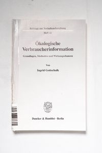 Ökologische Verbraucherinformation : G... Ökologische Verbraucherinformation : G...