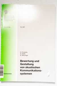 Bewertung und Gestaltung von akustisch... Bewertung und Gestaltung von akustisch...
