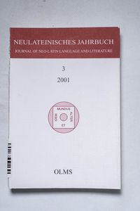 Neulateinisches Jahrbuch. Band 3. 2001...