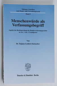 Menschenwürde als Verfassungsbegriff A... Menschenwürde als Verfassungsbegriff A...