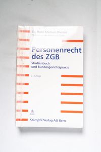 Personenrecht des ZGB - Hans M Riemer