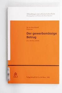 Der gewerbsmässige Betrug : (Art. 148 ...