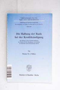 Die Haftung der Bank bei der Kreditkün...