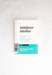 Gebührentabellen für Rechtsanwälte, No...