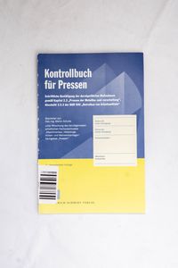Kontrollbuch für Pressen: Schriftliche...