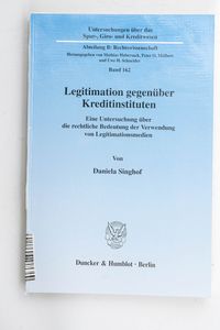 Legitimation gegenüber Kreditinstitute...