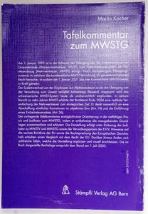 Tafelkommentar zum MWSTG (f. d. Schwei...