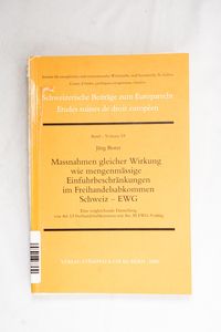 Massnahmen gleicher Wirkung wie mengen... Massnahmen gleicher Wirkung wie mengen...