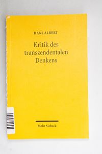Kritik des transzendentalen Denkens: V... Kritik des transzendentalen Denkens: V...