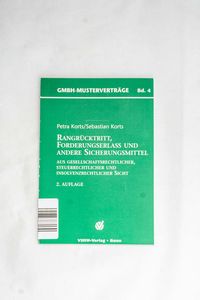Rangrücktritt, Forderungserlass und an... Rangrücktritt, Forderungserlass und an...