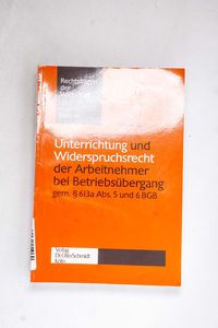 Unterrichtung und Widerspruchsrecht de...