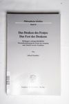 Das Denken des Festes: Das Fest des Denkens. - Alf