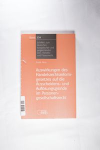 Auswirkungen des Handeslsrechtsreformgesetztes Ausw - Hess, A