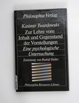 Zur Lehre vom Inhalt und Gegenstand der Vorstellun