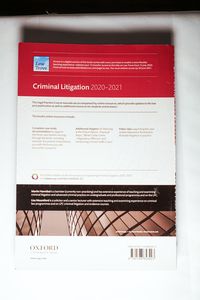 Criminal Litigation (Legal Practice Course Manuals)