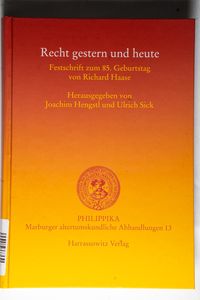 Recht gestern und heute - Joachim Hengstl; Ulrich Sick