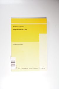Unternehmenskauf - Niewiarra, Manfred Unternehmenskauf - Niewiarra, Manfred