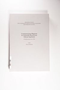 Commentarium Magnum In Aristotelis Physicorum Librum Septimum - Horst Schmieja Commentarium Magnum In Aristotelis Physicorum Librum Septimum - Horst Schmieja