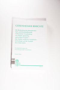 Die Bedeutung der phenolischen Saft- und Weininhaltsstoffe während der Verarbeitung von Äpfeln, Speierling und weissen Trauben Die Bedeutung der phenolischen Saft- und Weininhaltsstoffe während der Verarbeitung von Äpfeln, Speierling und weissen Trauben
